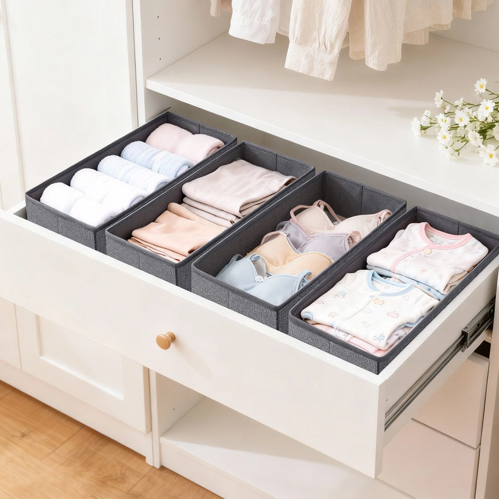 SEKEY Aufbewahrungsboxen Set aus Vliesstoff faltbar