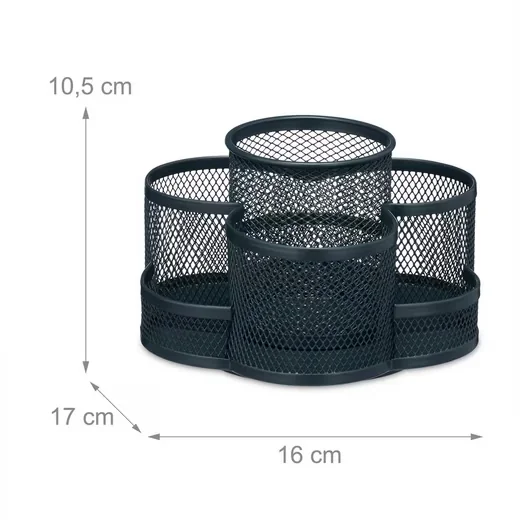 Relaxdays Drehbarer Stiftehalter Organizer mit 7 Fächern Schreibtisch