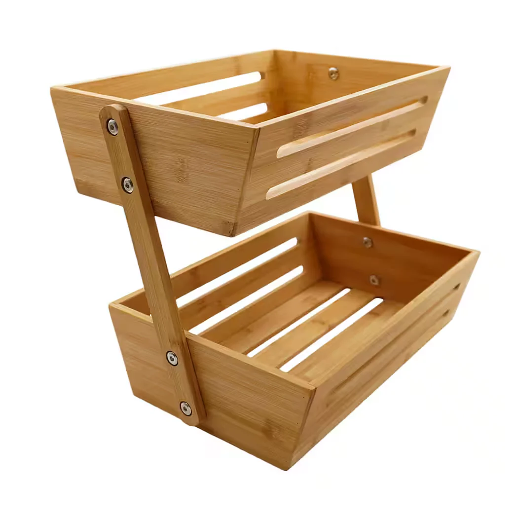 HAUSLEBEN Obstschale Obstkorb 2 Etagen 34 x 22 x 28 cm