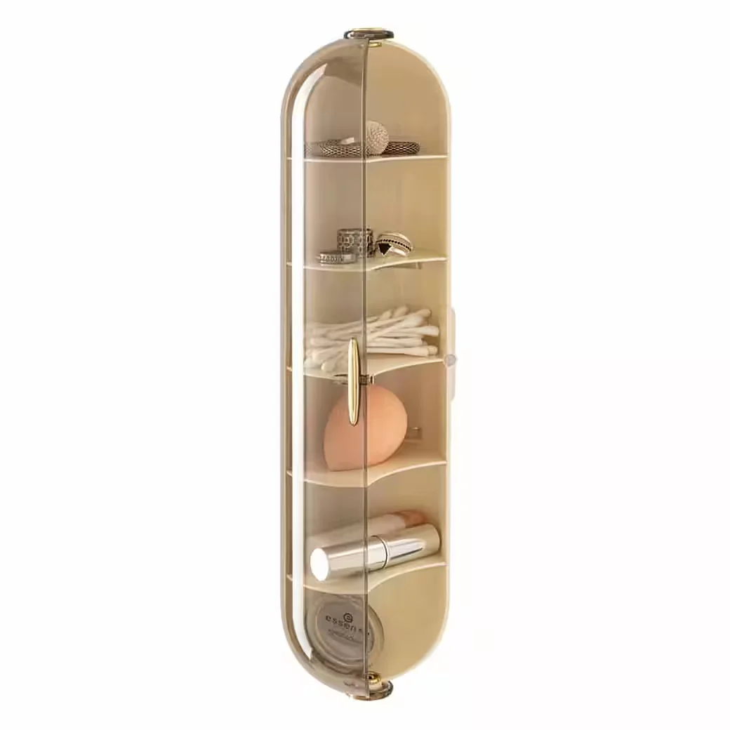 GENIALO Make-up Wandorganizer mit klarem Schiebedeckel und Fächern
