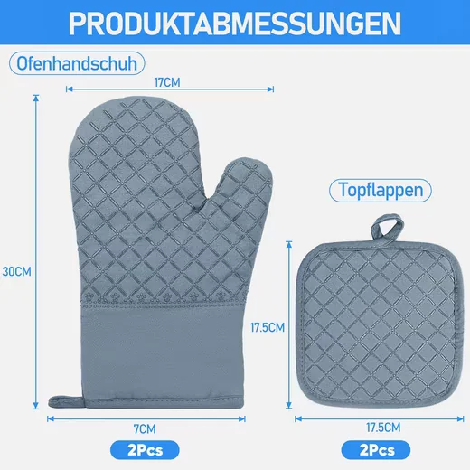 HUGERSTONE Topfhandschuhe Topflappen hitzefest 260 Grad rutschfest