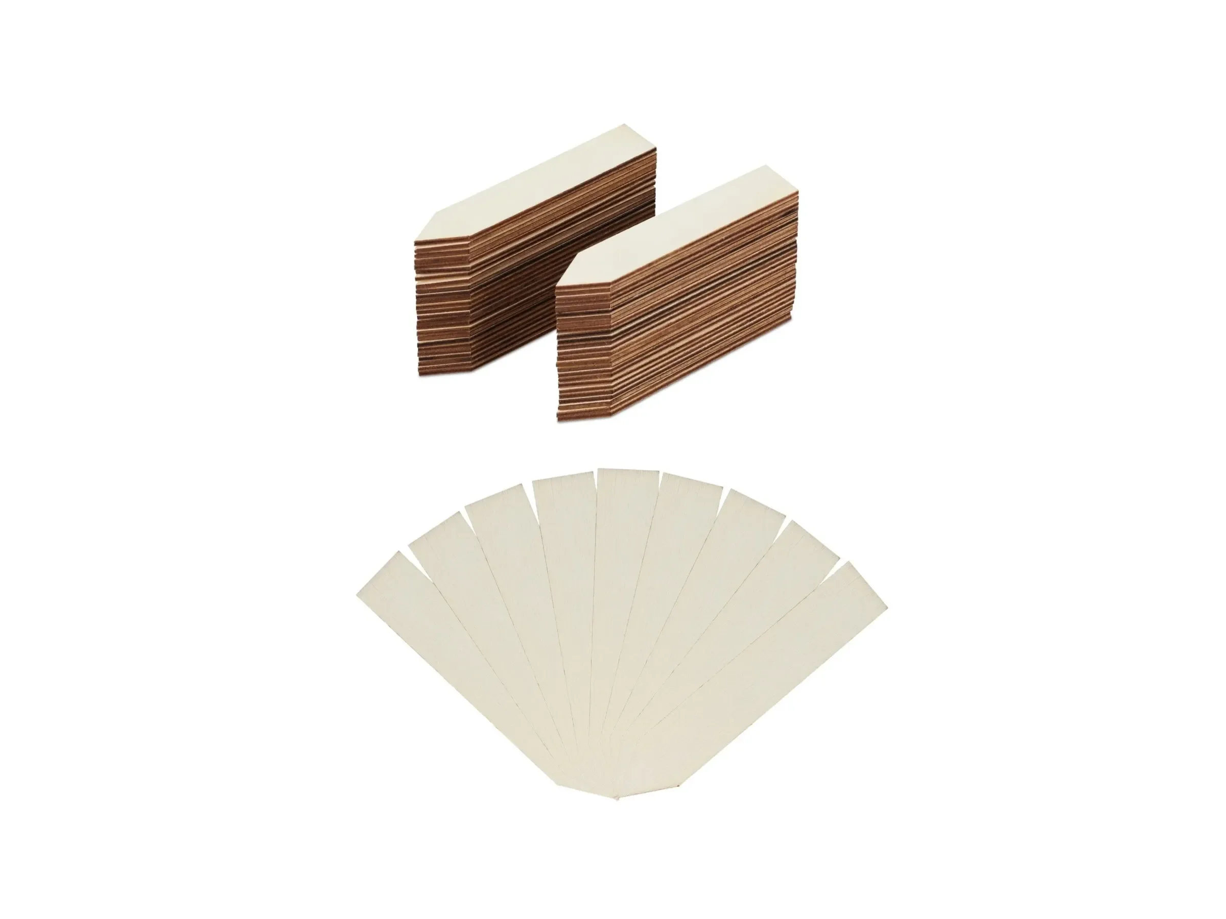 Relaxdays Pflanzenstecker Holz beschreibbar 10,5 x 2 cm 60er Set
