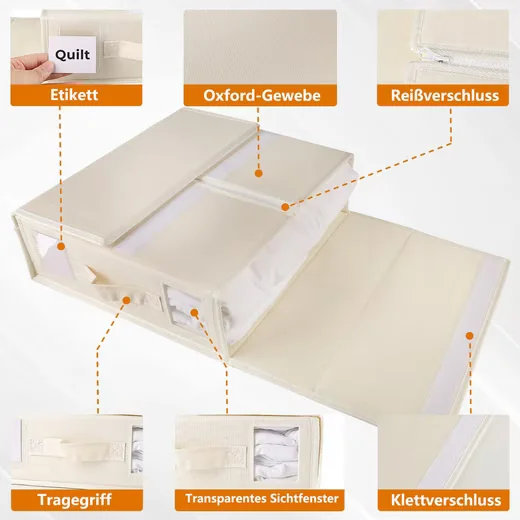 FOUORTUNATE-BEE Bettwäsche Organizer 2er Set Aufbewahrungstaschen