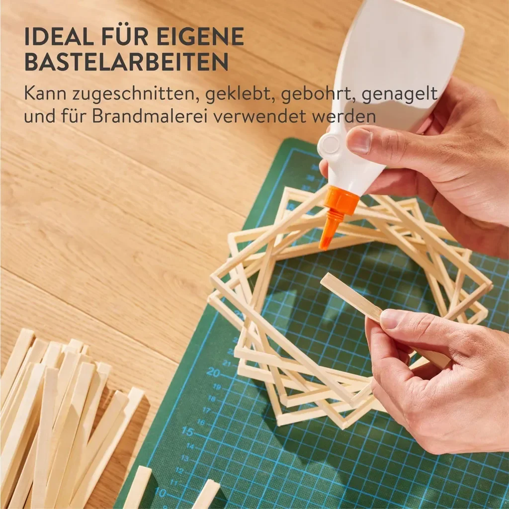 Belle Vous Bambus Holzstäbchen 40 cm 100er Pack Basteln Naturholz